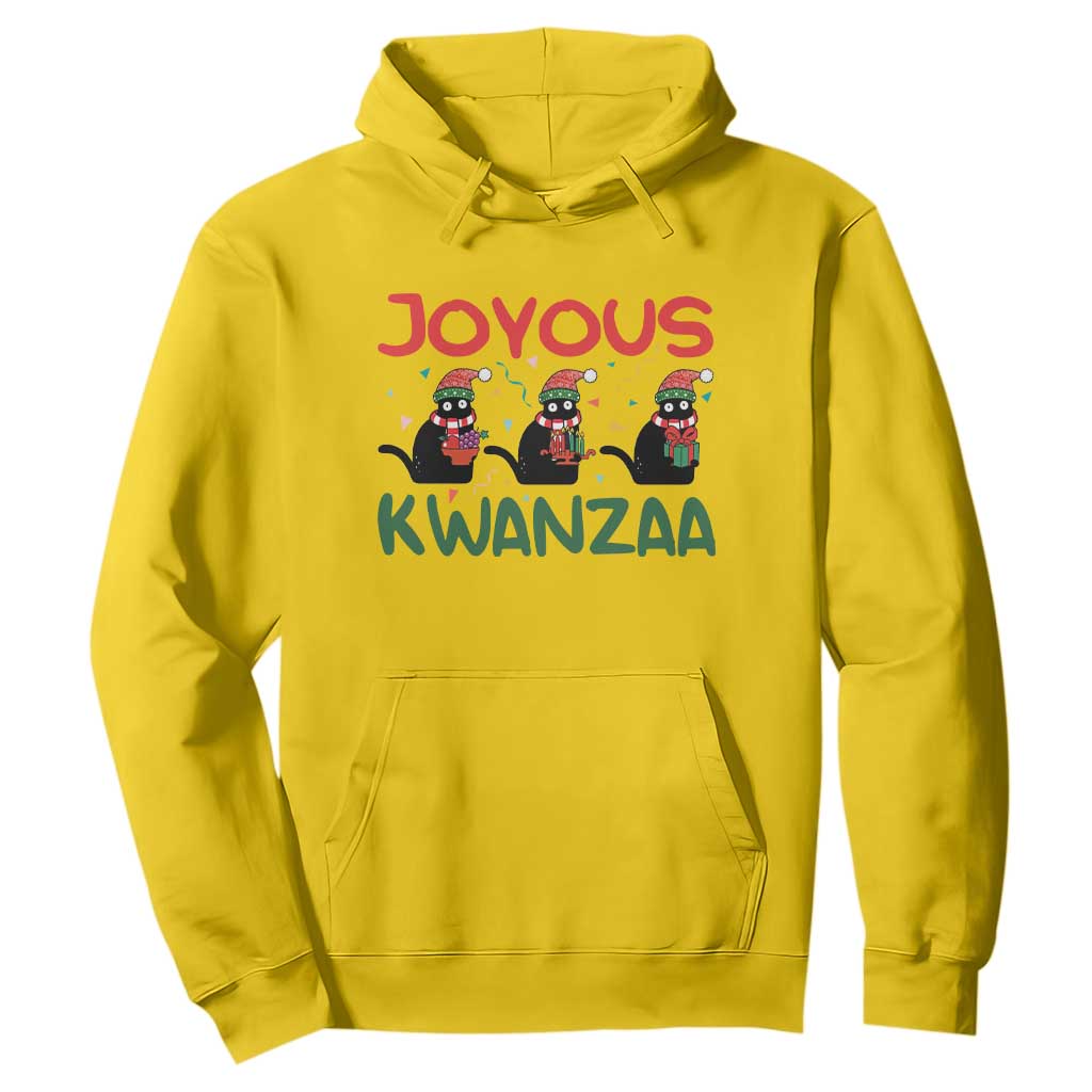 Joyous Kwanzaa Hoodie Funny Cats With Kinara And Presents Cultural Pride Gift TS12 Daisy Print Your Wear