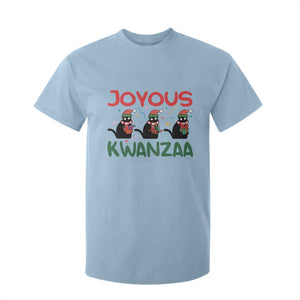 Joyous Kwanzaa T Shirt For Kid Funny Cats With Kinara And Presents Cultural Pride Gift TS12 Light Blue Print Your Wear