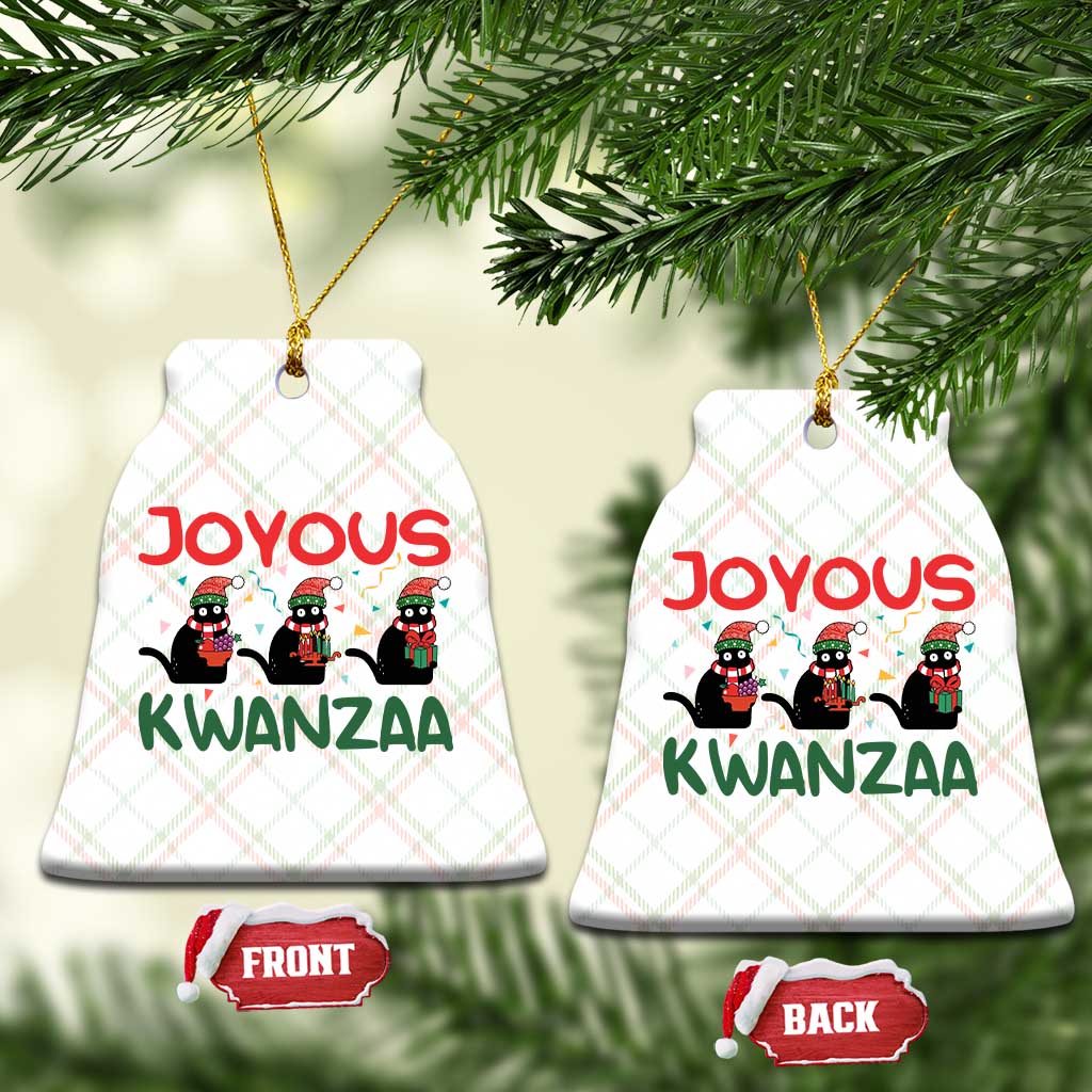 Joyous Kwanzaa Ceramic Ornament Funny Cats With Kinara And Presents Cultural Pride Gift TS12 Print Your Wear