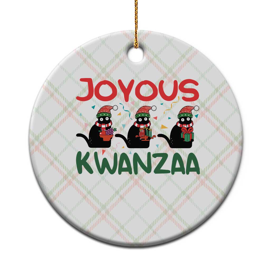 Joyous Kwanzaa Ceramic Ornament Funny Cats With Kinara And Presents Cultural Pride Gift TS12 1pc Christmas Plaid Print Your Wear