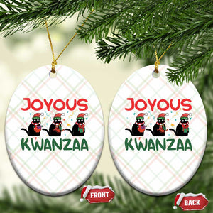 Joyous Kwanzaa Ceramic Ornament Funny Cats With Kinara And Presents Cultural Pride Gift TS12 Print Your Wear