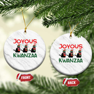 Joyous Kwanzaa Ceramic Ornament Funny Cats With Kinara And Presents Cultural Pride Gift TS12 1pc White Marble Print Your Wear