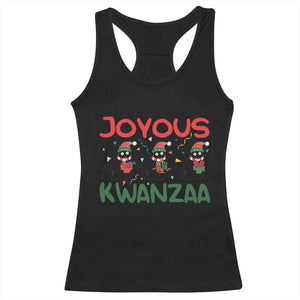 Joyous Kwanzaa Racerback Tank Top Funny Cats With Kinara And Presents Cultural Pride Gift TS12 Black Print Your Wear
