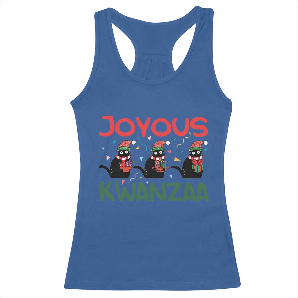 Joyous Kwanzaa Racerback Tank Top Funny Cats With Kinara And Presents Cultural Pride Gift TS12 Royal Blue Print Your Wear