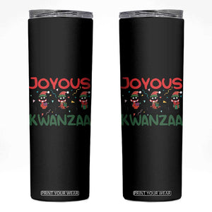 Joyous Kwanzaa Skinny Tumbler Funny Cats With Kinara And Presents Cultural Pride Gift TS12 Black Print Your Wear