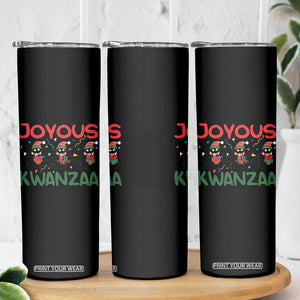 Joyous Kwanzaa Skinny Tumbler Funny Cats With Kinara And Presents Cultural Pride Gift TS12 Print Your Wear