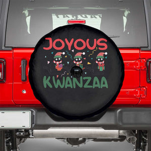 Joyous Kwanzaa Spare Tire Cover Funny Cats With Kinara And Presents Cultural Pride Gift TS12 Black Print Your Wear