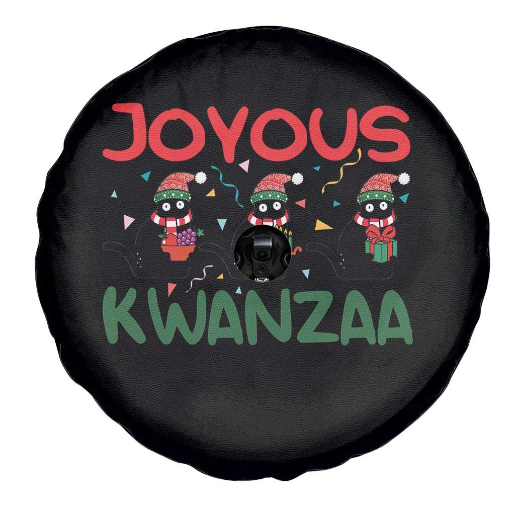 Joyous Kwanzaa Spare Tire Cover Funny Cats With Kinara And Presents Cultural Pride Gift - Print Your Wear