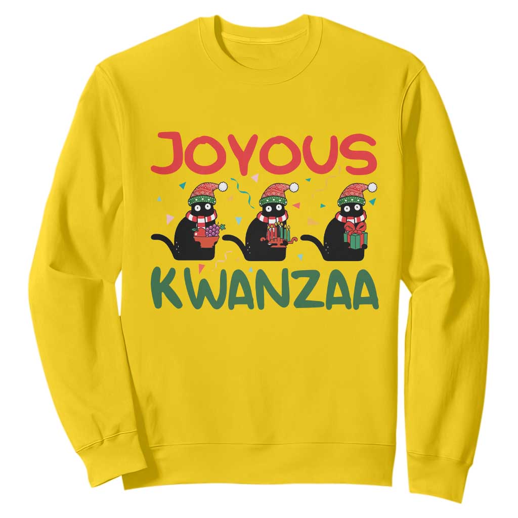 Joyous Kwanzaa Sweatshirt Funny Cats With Kinara And Presents Cultural Pride Gift TS12 Daisy Print Your Wear