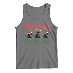 Joyous Kwanzaa Tank Top Funny Cats With Kinara And Presents Cultural Pride Gift TS12 Black Heather Print Your Wear