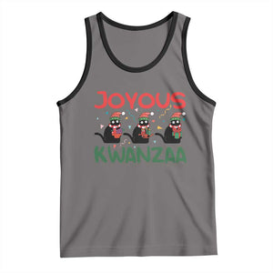 Joyous Kwanzaa Tank Top Funny Cats With Kinara And Presents Cultural Pride Gift TS12 Deep Heather Black Print Your Wear