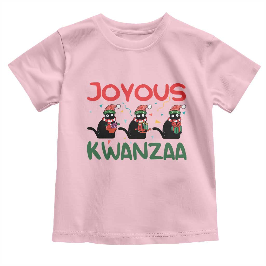 Joyous Kwanzaa Toddler T Shirt Funny Cats With Kinara And Presents Cultural Pride Gift TS12 Light Pink Print Your Wear