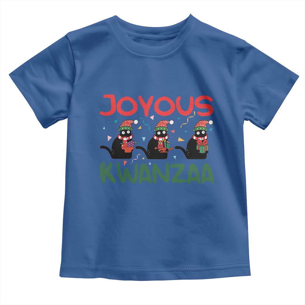 Joyous Kwanzaa Toddler T Shirt Funny Cats With Kinara And Presents Cultural Pride Gift TS12 Royal Blue Print Your Wear