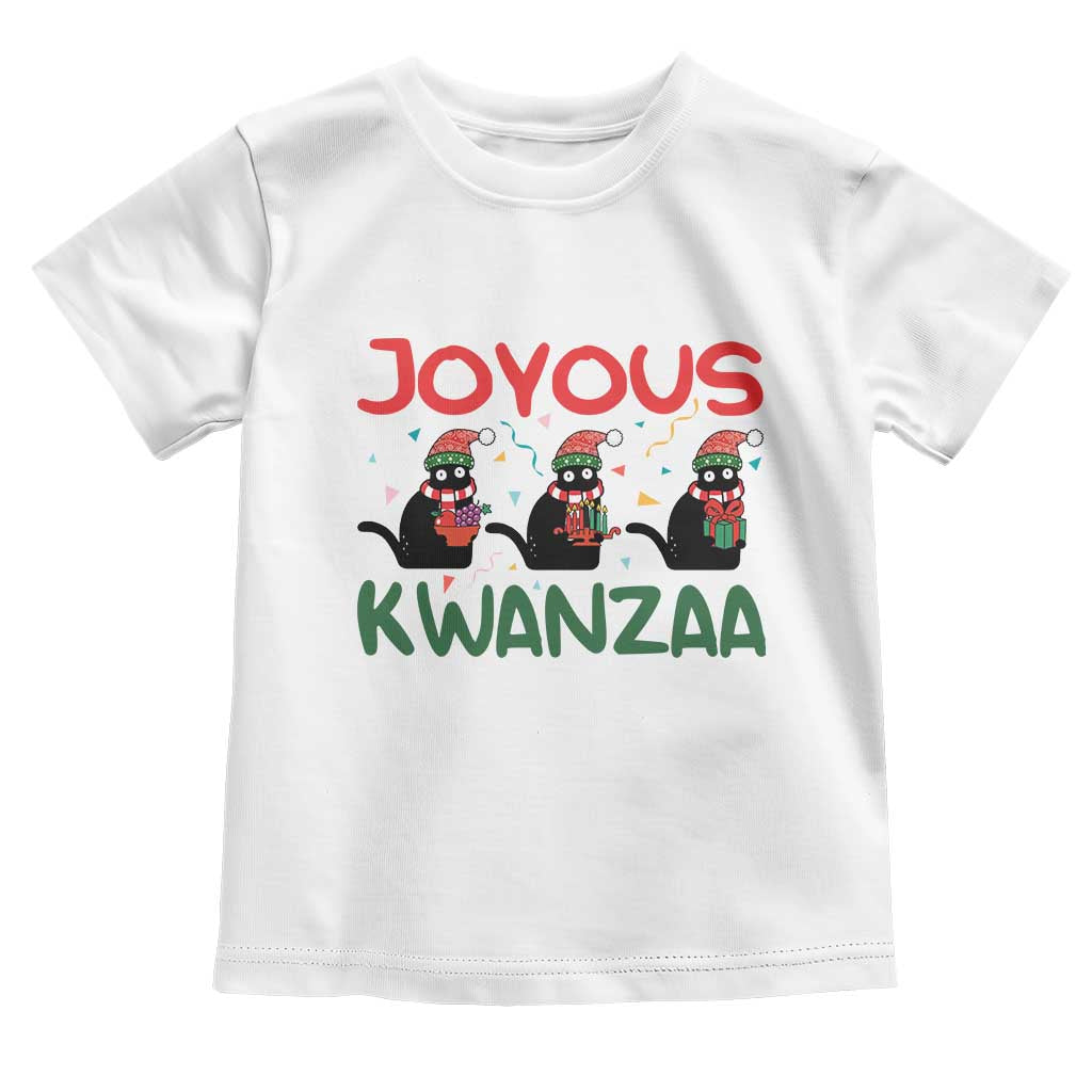 Joyous Kwanzaa Toddler T Shirt Funny Cats With Kinara And Presents Cultural Pride Gift TS12 White Print Your Wear