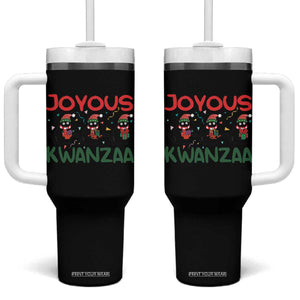 Joyous Kwanzaa Tumbler With Handle Funny Cats With Kinara And Presents Cultural Pride Gift TS12 One Size: 40 oz Black Print Your Wear