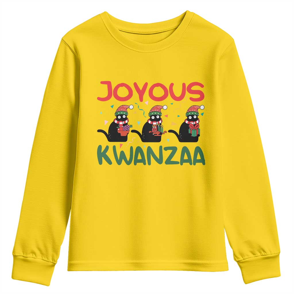 Joyous Kwanzaa Youth Sweatshirt Funny Cats With Kinara And Presents Cultural Pride Gift TS12 Daisy Print Your Wear