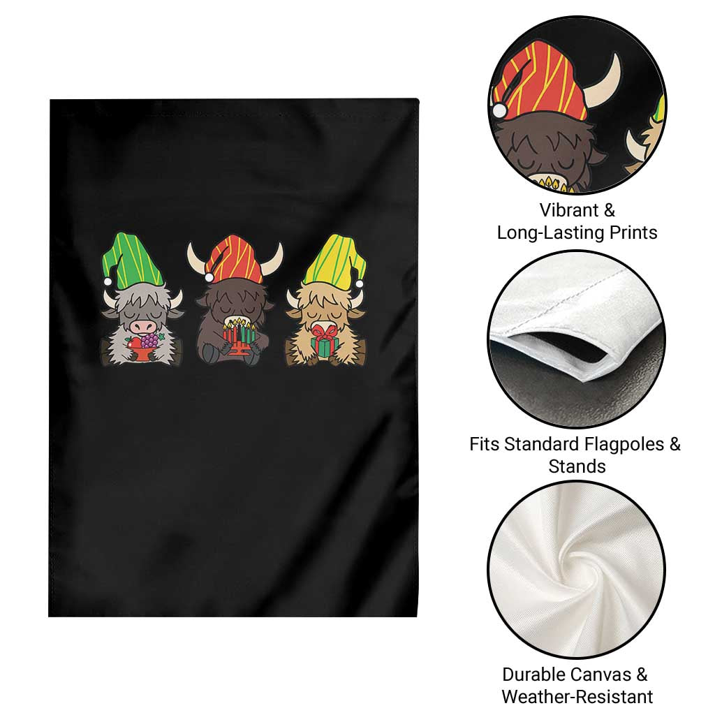Funny Highland Cow With Kinara And Presents Cultural Pride Gift Garden Flag TS12 Print Your Wear