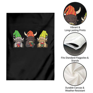 Funny Highland Cow With Kinara And Presents Cultural Pride Gift Garden Flag TS12 Print Your Wear