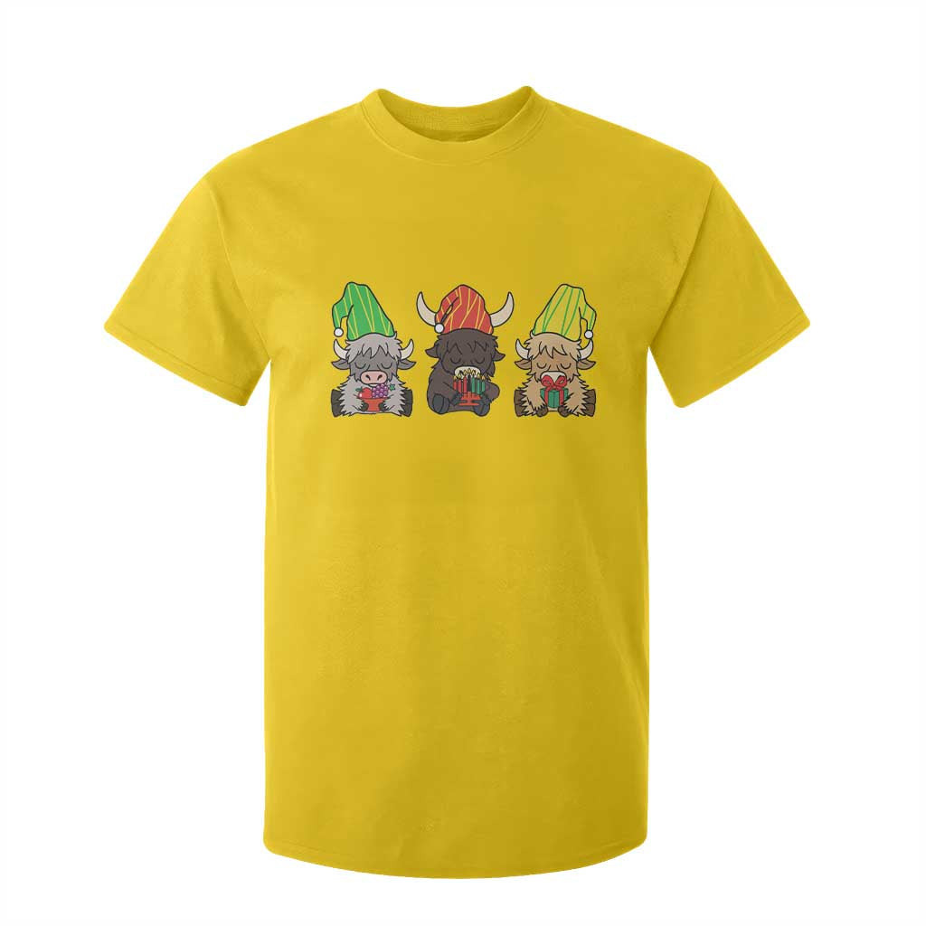 Funny Highland Cow With Kinara And Presents Cultural Pride Gift T Shirt For Kid TS12 Daisy Print Your Wear