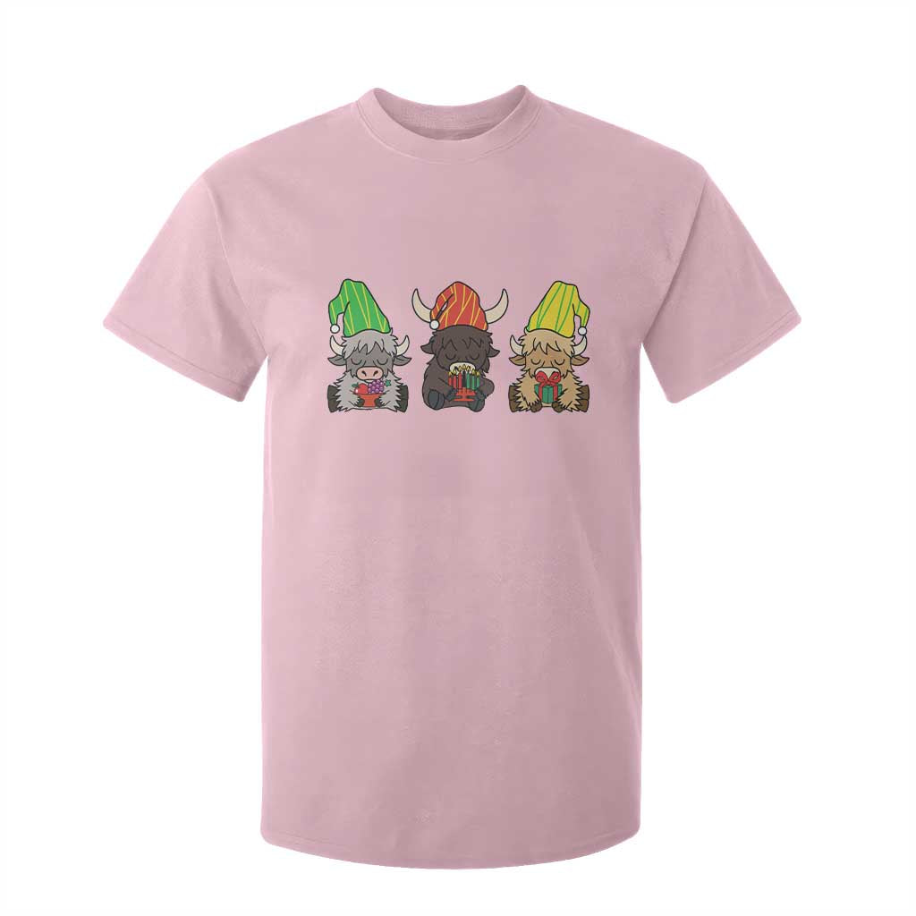Funny Highland Cow With Kinara And Presents Cultural Pride Gift T Shirt For Kid TS12 Light Pink Print Your Wear