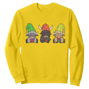 Funny Highland Cow With Kinara And Presents Cultural Pride Gift Sweatshirt TS12 Daisy Print Your Wear