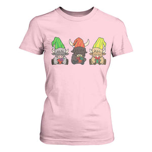 Funny Highland Cow With Kinara And Presents Cultural Pride Gift T Shirt For Women TS12 Light Pink Print Your Wear