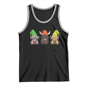 Funny Highland Cow With Kinara And Presents Cultural Pride Gift Tank Top TS12 Black Athletic Heather Print Your Wear