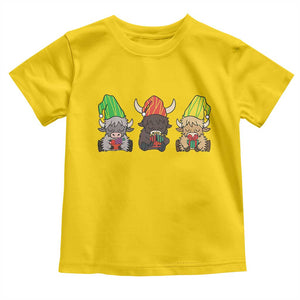 Funny Highland Cow With Kinara And Presents Cultural Pride Gift Toddler T Shirt TS12 Daisy Print Your Wear