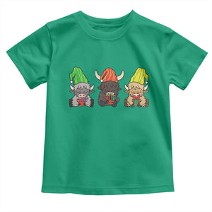 Funny Highland Cow With Kinara And Presents Cultural Pride Gift Toddler T Shirt TS12 Irish Green Print Your Wear