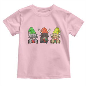 Funny Highland Cow With Kinara And Presents Cultural Pride Gift Toddler T Shirt TS12 Light Pink Print Your Wear