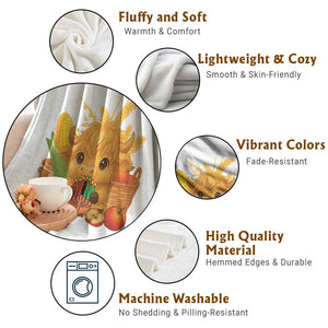 Cute Highland Cow With Kwanzaa Kinara And Presents Throw Blanket African Heritage Gift TS12 Print Your Wear