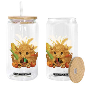 Cute Highland Cow With Kwanzaa Kinara And Presents Glass Can African Heritage Gift TS12 Print Your Wear