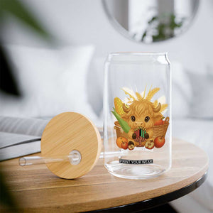 Cute Highland Cow With Kwanzaa Kinara And Presents Glass Can African Heritage Gift TS12 Print Your Wear