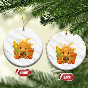 Cute Highland Cow With Kwanzaa Kinara And Presents Ceramic Ornament African Heritage Gift TS12 1pc White Marble Print Your Wear