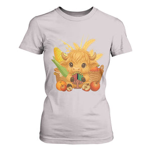 Cute Highland Cow With Kwanzaa Kinara And Presents T Shirt For Women African Heritage Gift TS12 Ice Gray Print Your Wear