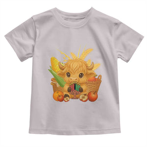 Cute Highland Cow With Kwanzaa Kinara And Presents Toddler T Shirt African Heritage Gift TS12 Ice Gray Print Your Wear