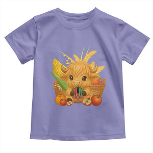 Cute Highland Cow With Kwanzaa Kinara And Presents Toddler T Shirt African Heritage Gift TS12 Violet Print Your Wear