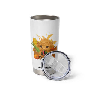 Cute Highland Cow With Kwanzaa Kinara And Presents Tumbler Cup African Heritage Gift TS12 Print Your Wear