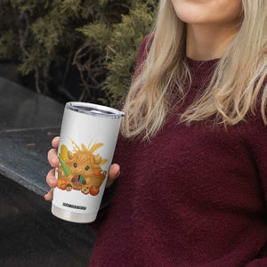 Cute Highland Cow With Kwanzaa Kinara And Presents Tumbler Cup African Heritage Gift TS12 Print Your Wear