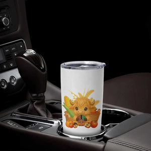 Cute Highland Cow With Kwanzaa Kinara And Presents Tumbler Cup African Heritage Gift TS12 Print Your Wear