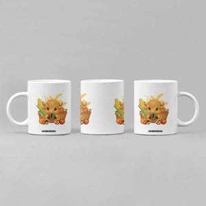 Cute Highland Cow With Kwanzaa Kinara And Presents Coffee Mug African Heritage Gift TS12 Print Your Wear