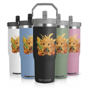 Cute Highland Cow With Kwanzaa Kinara And Presents Flip Straw Tumbler African Heritage Gift TS12 Print Your Wear