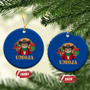 Funny Umoja Holiday Gift Ceramic Ornament CowCat Kwanzaa Kinara Candle And Presents TS12 1pc Blue Print Your Wear