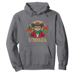 Funny Umoja Holiday Gift Hoodie CowCat Kwanzaa Kinara Candle And Presents TS12 Charcoal Print Your Wear