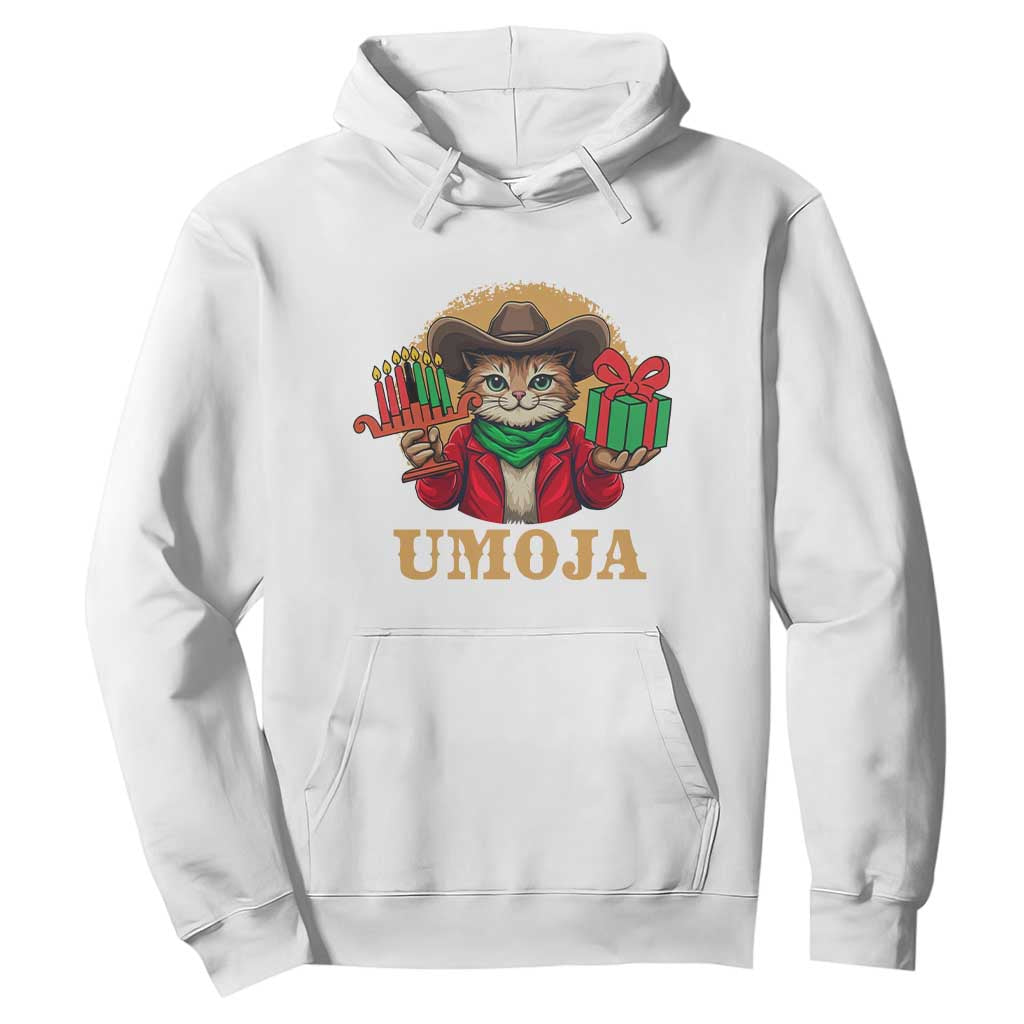 Funny Umoja Holiday Gift Hoodie CowCat Kwanzaa Kinara Candle And Presents TS12 White Print Your Wear