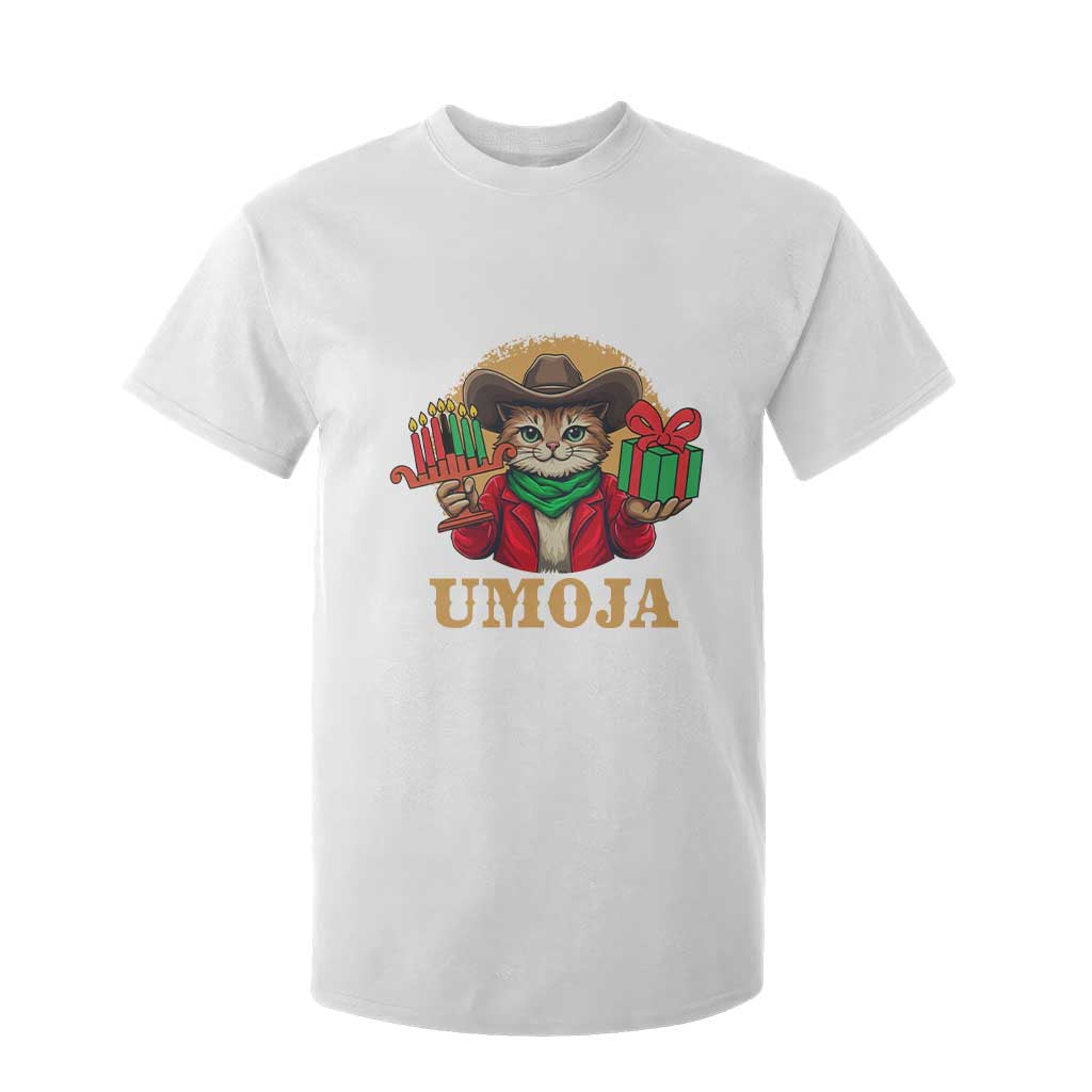 Funny Umoja Holiday Gift T Shirt For Kid CowCat Kwanzaa Kinara Candle And Presents TS12 White Print Your Wear