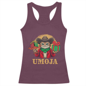 Funny Umoja Holiday Gift Racerback Tank Top CowCat Kwanzaa Kinara Candle And Presents TS12 Maroon Print Your Wear