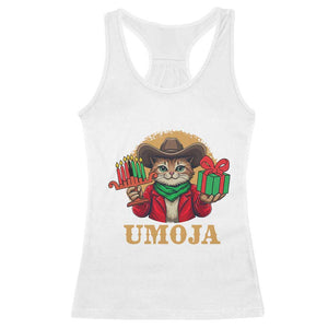 Funny Umoja Holiday Gift Racerback Tank Top CowCat Kwanzaa Kinara Candle And Presents TS12 White Print Your Wear