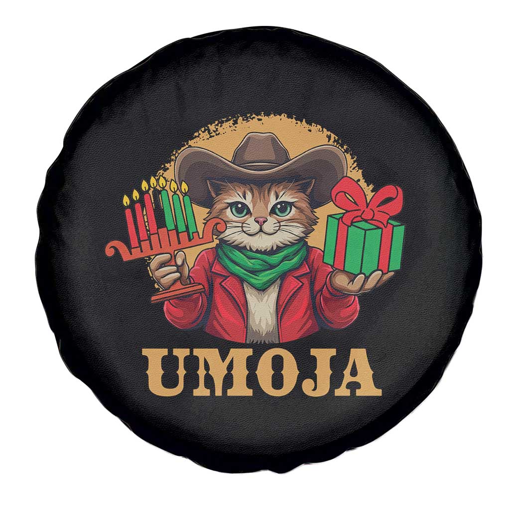 Funny Umoja Holiday Gift Spare Tire Cover CowCat Kwanzaa Kinara Candle And Presents TS12 Print Your Wear