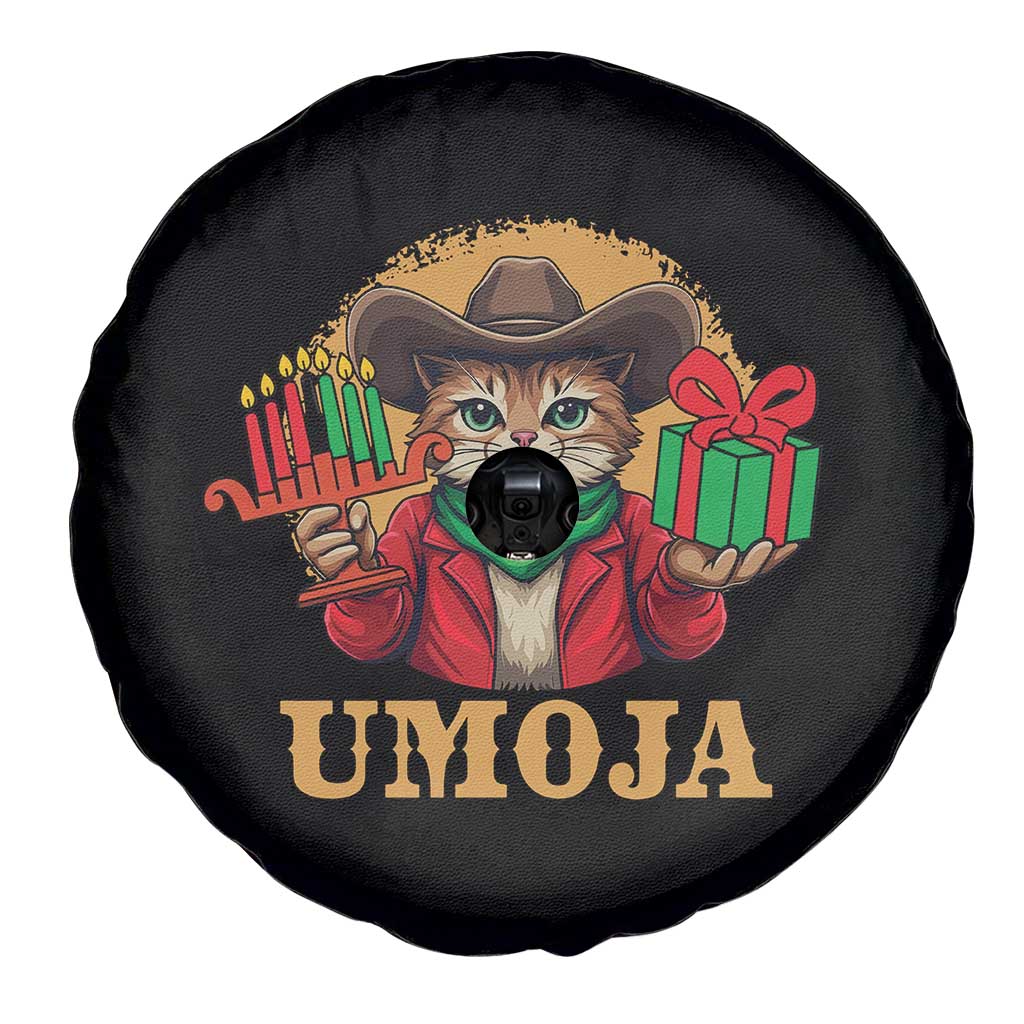 Funny Umoja Holiday Gift Spare Tire Cover CowCat Kwanzaa Kinara Candle And Presents TS12 Print Your Wear